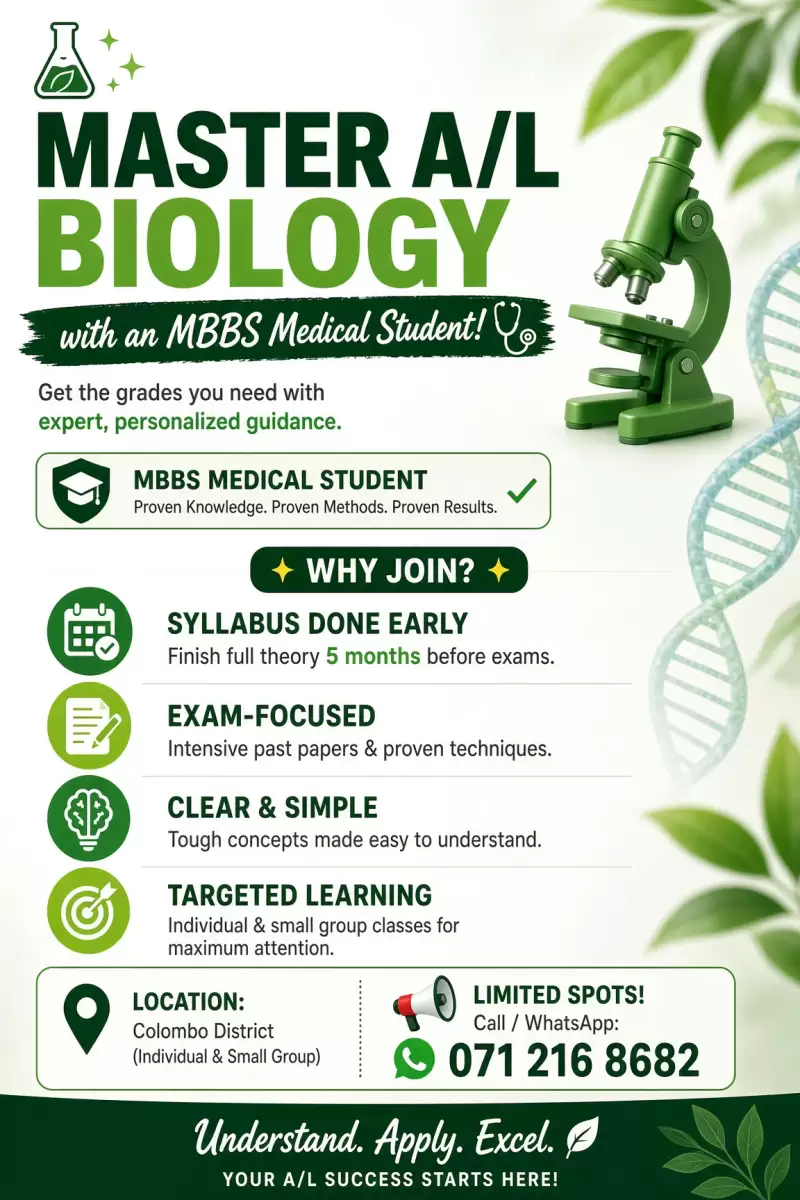 2027/2028 A/L Biology English medium.