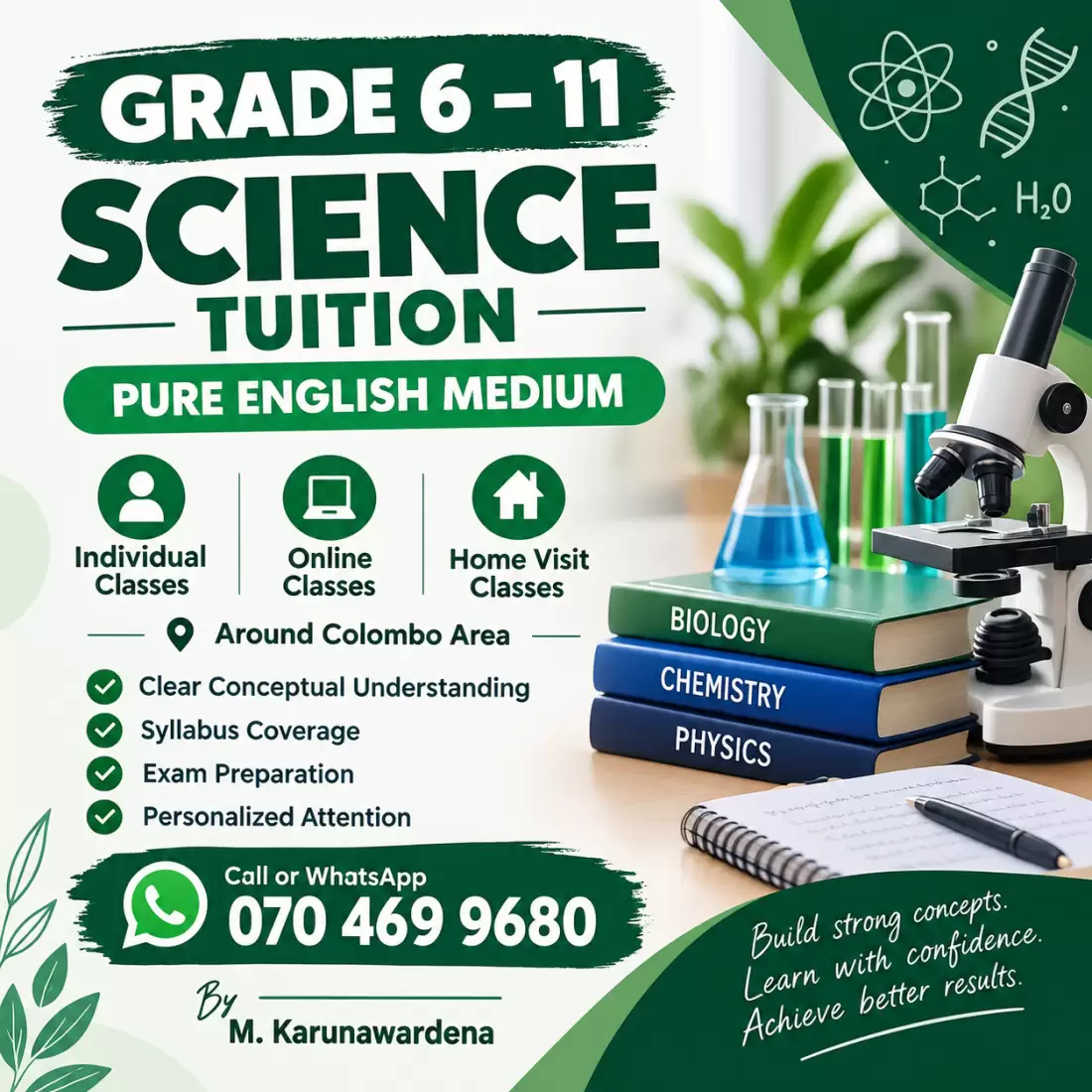 6-11 english medium science classes