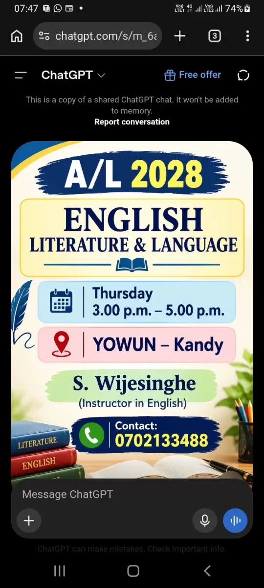 A/L 2028 English Literature & Language