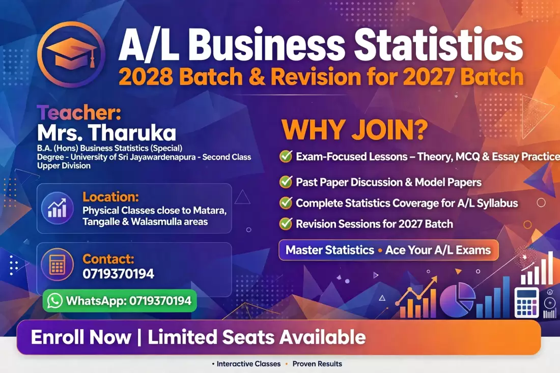 A/L Business Statistics class for 2027 & 2028