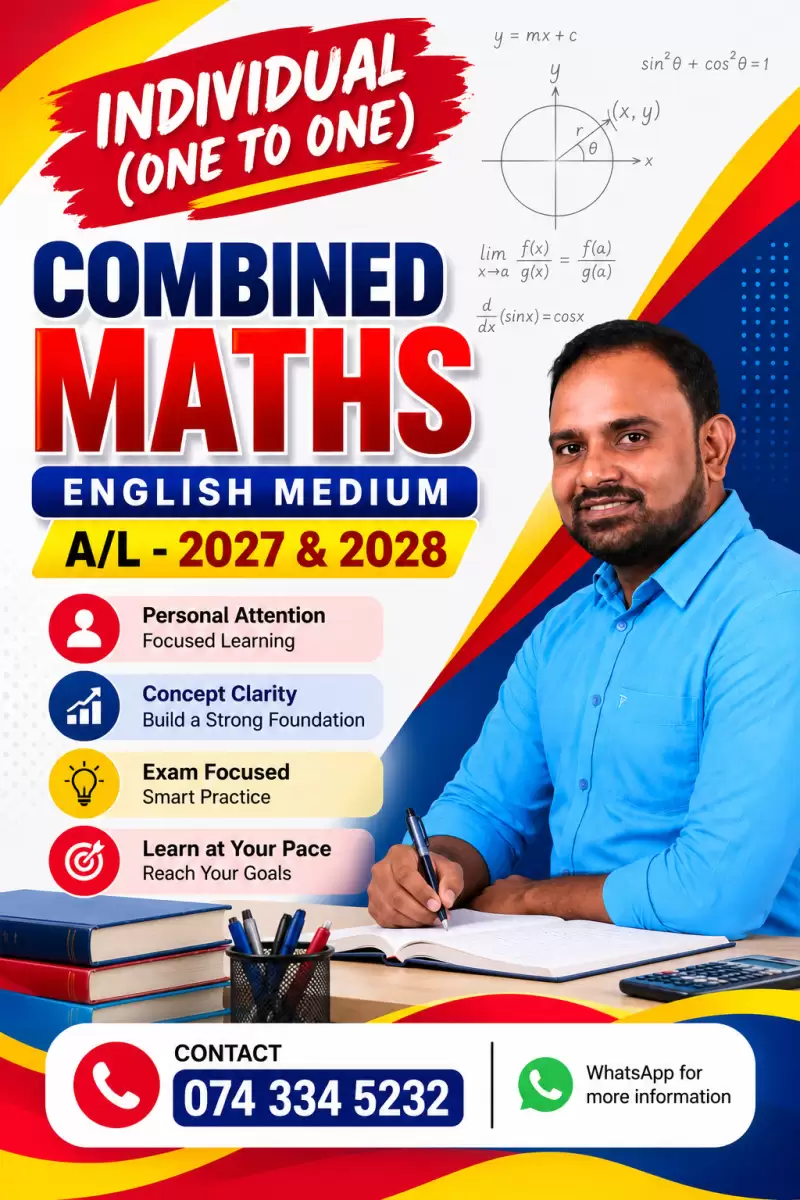 A/L Combined Maths – Individual Classes (English Medium)