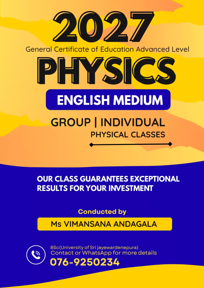 A/L PHYSICS English Medium 2027