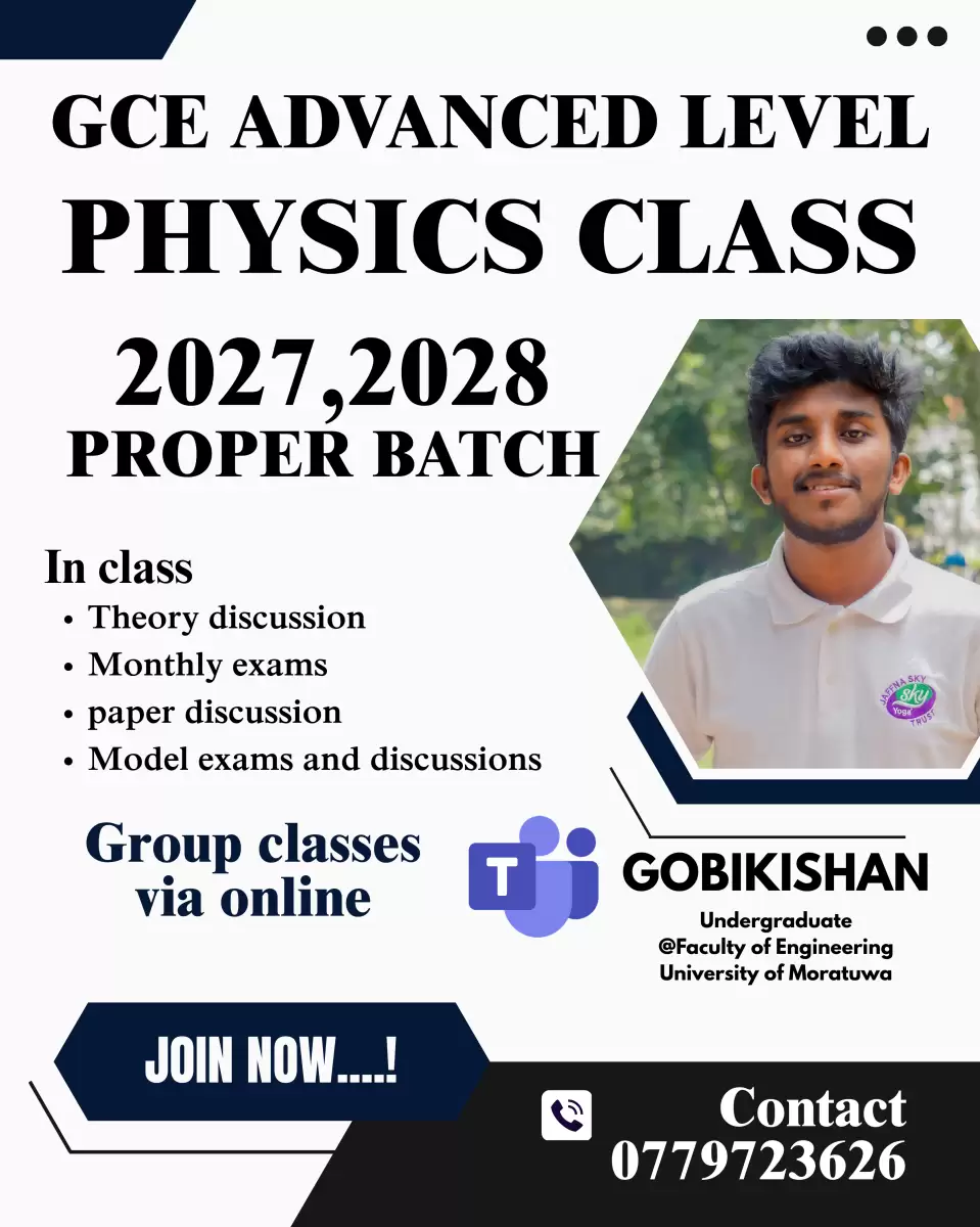 Advance Level physics 2027 group classes