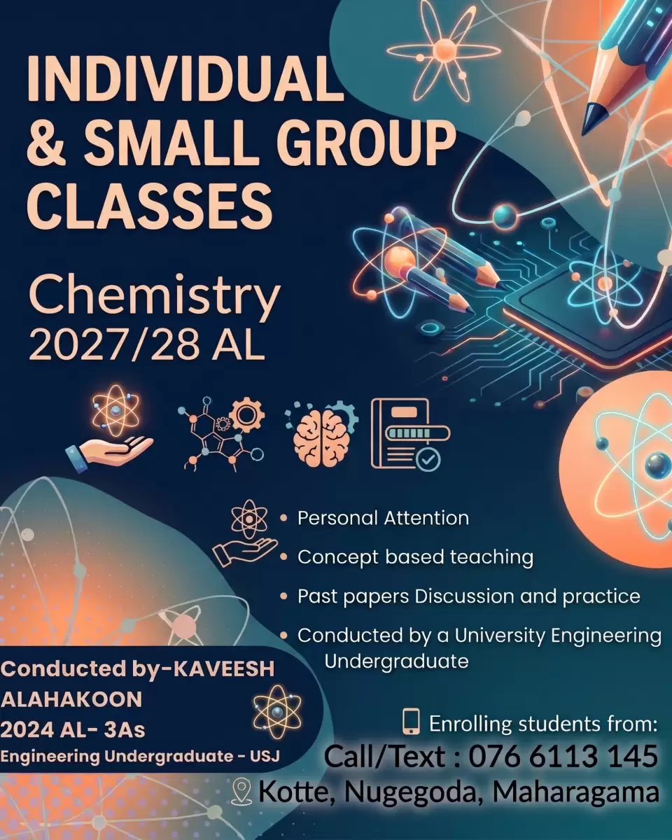 AL Chemistry Classes. Individula classes