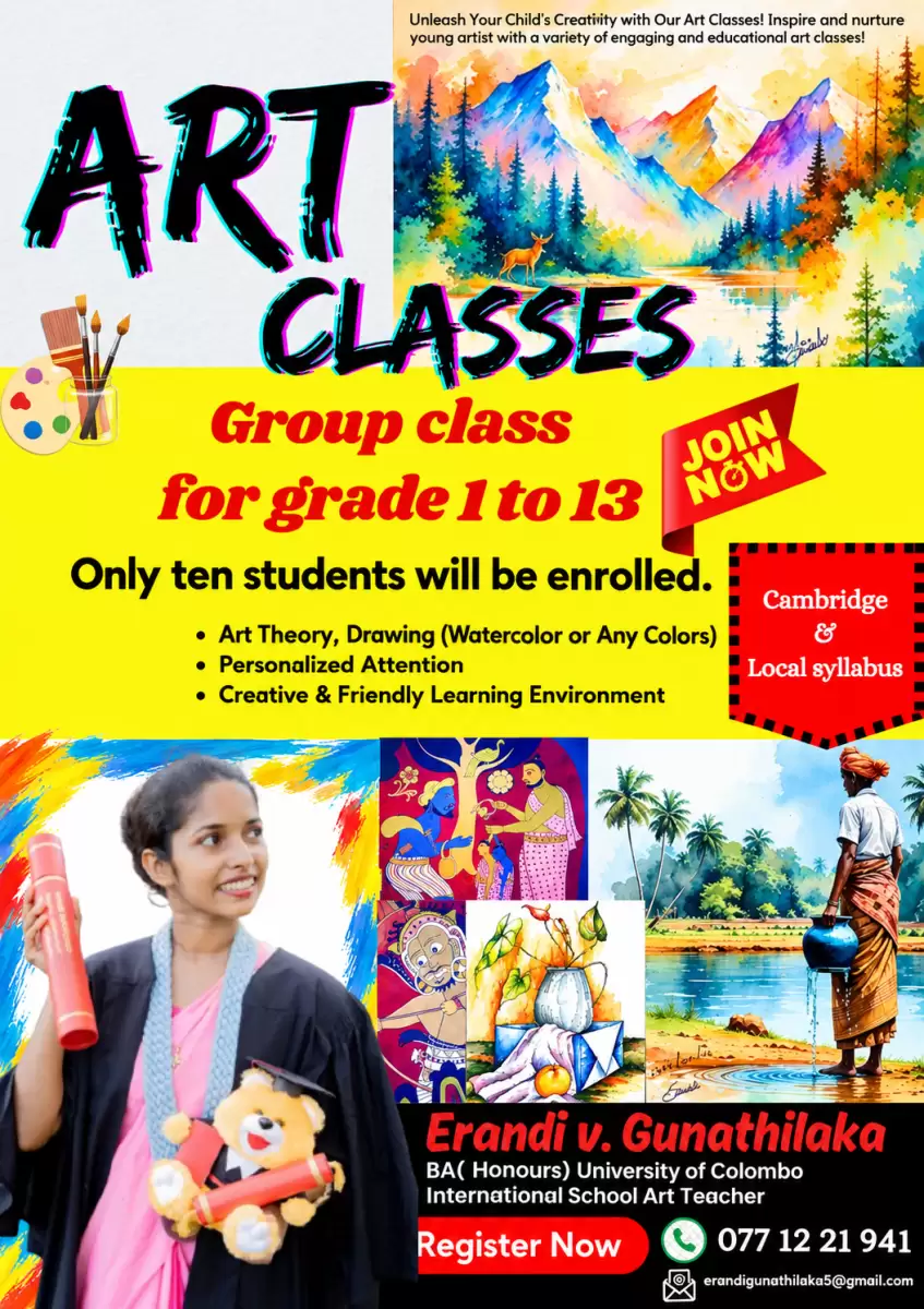🎨 Art Classes in Balangoda | Grades 1–13 | Erandi V. Gunathilaka