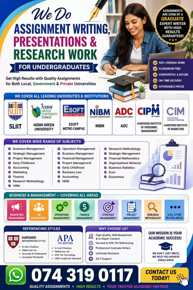 Assignment writing and Research writing
