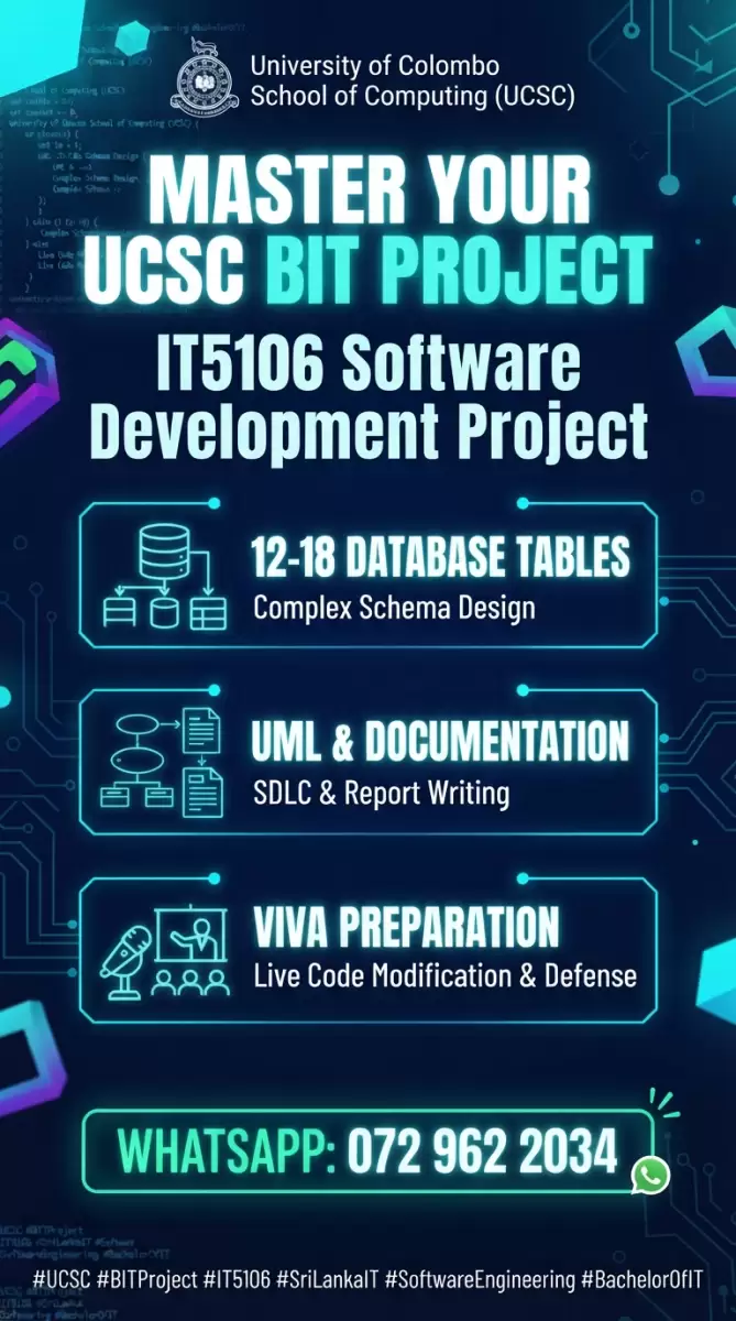 BIT Project IT5106 Software Development Project for the University of Colombo School of Computing (UCSC) Bachelor of Information Technology (BIT) exte