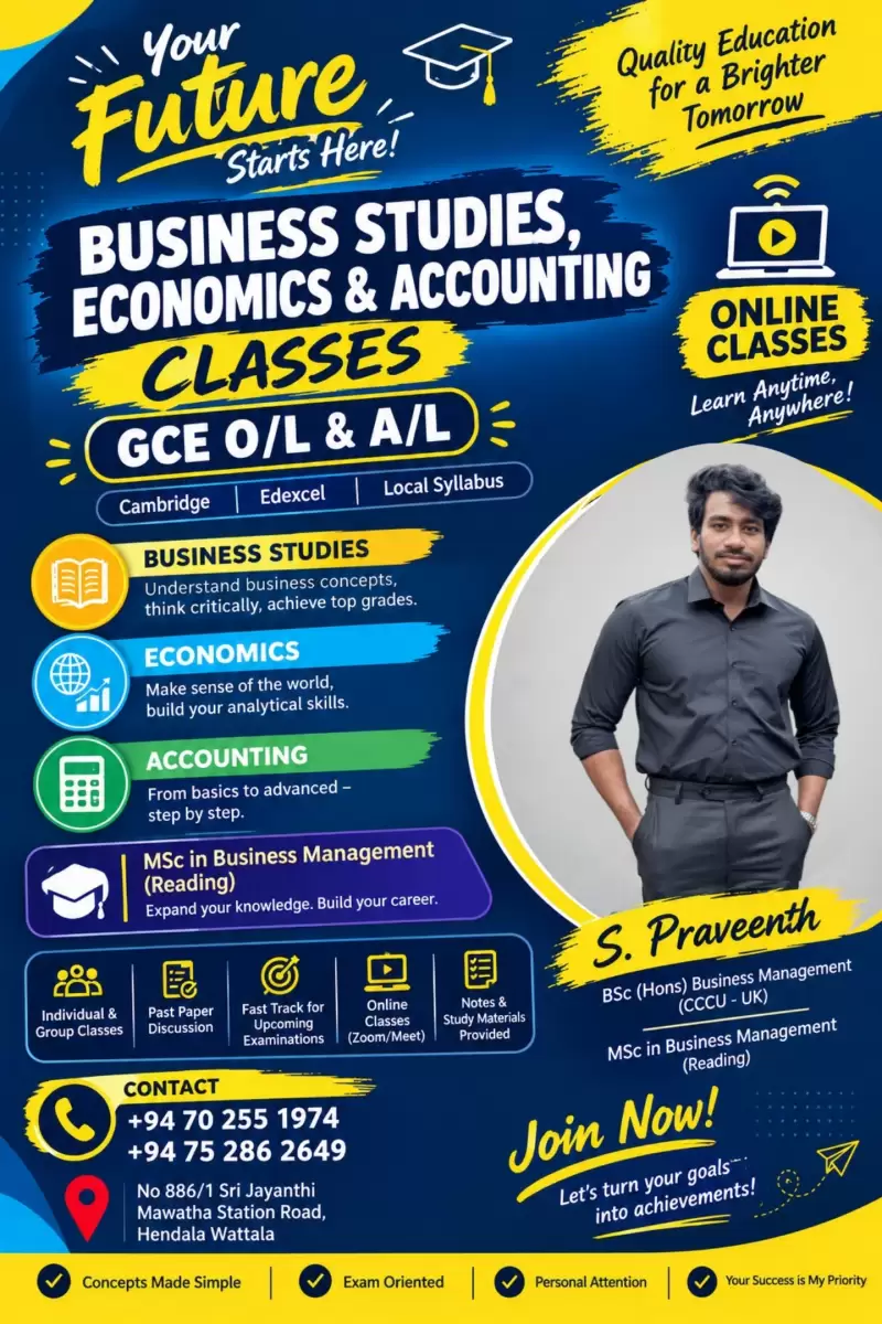 Business Studies, Accounting & Economics Classes