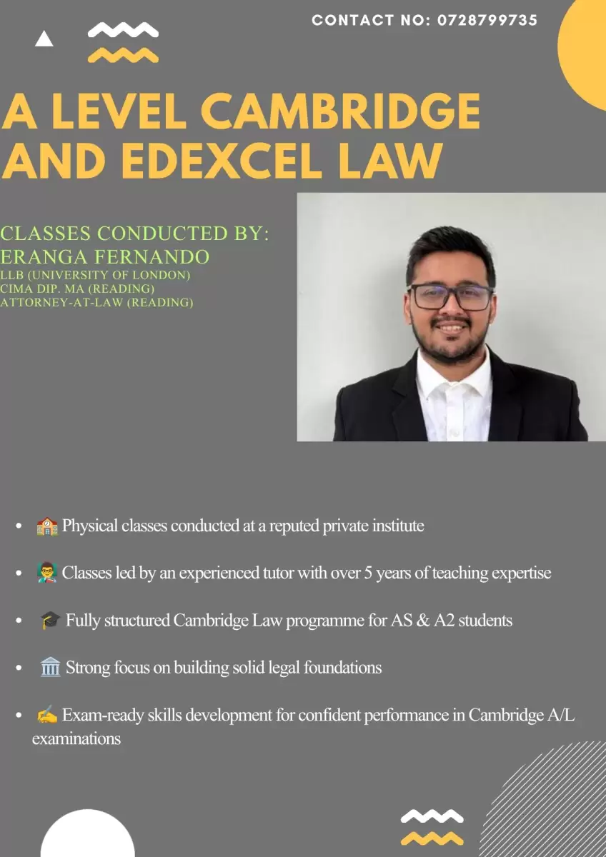 Cambridge and Edexcel A/L Law Classes