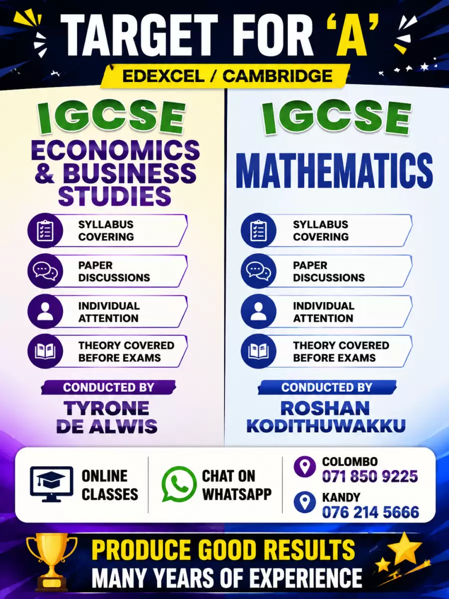 Cambridge & Edexcel Classes