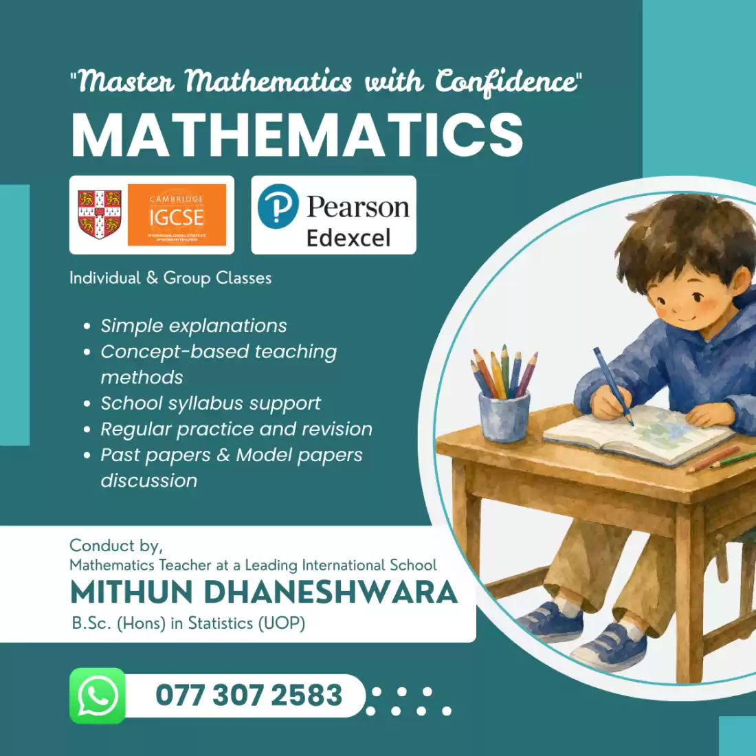Cambridge & Edexcel Mathematics Classes