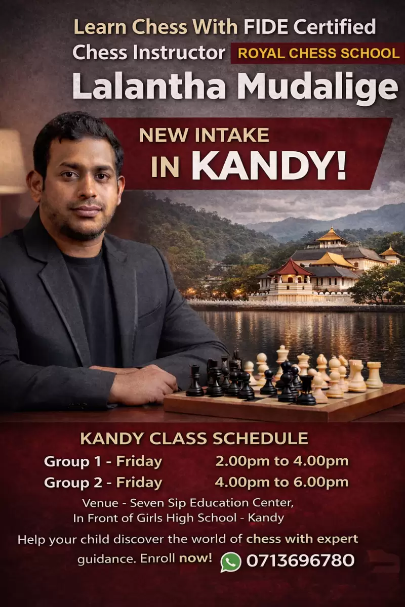 Chess Classes in Kandy | Learn with FI Lalantha Mudalige