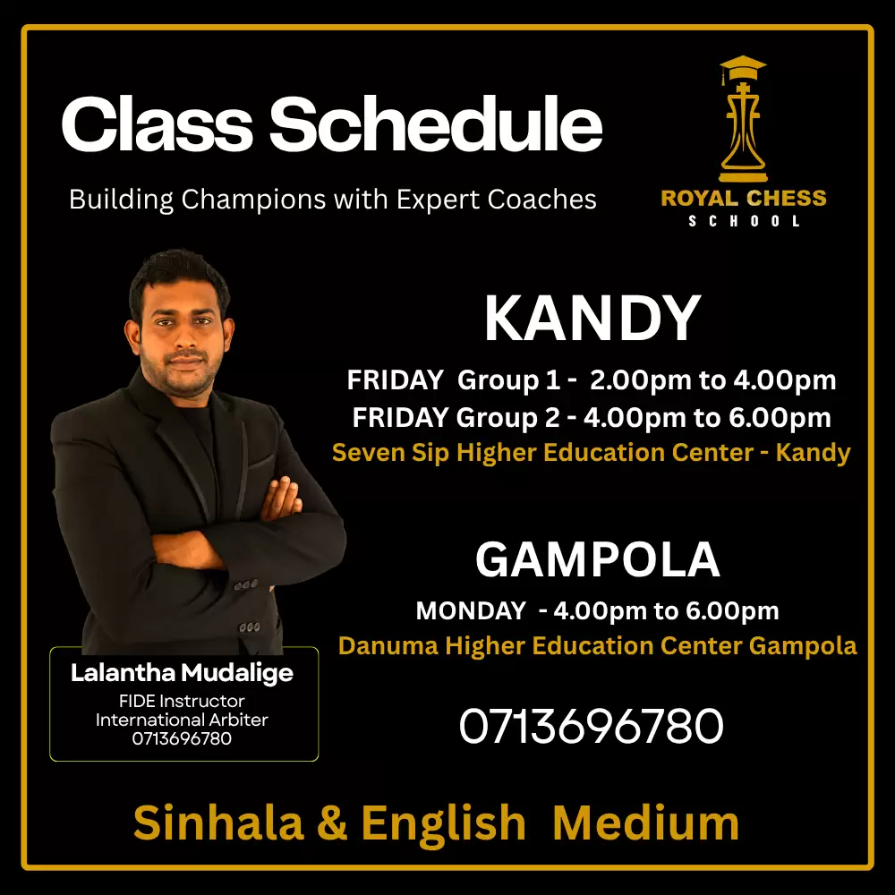 Chess Classes in Kandy with FI Lalantha Mudalige