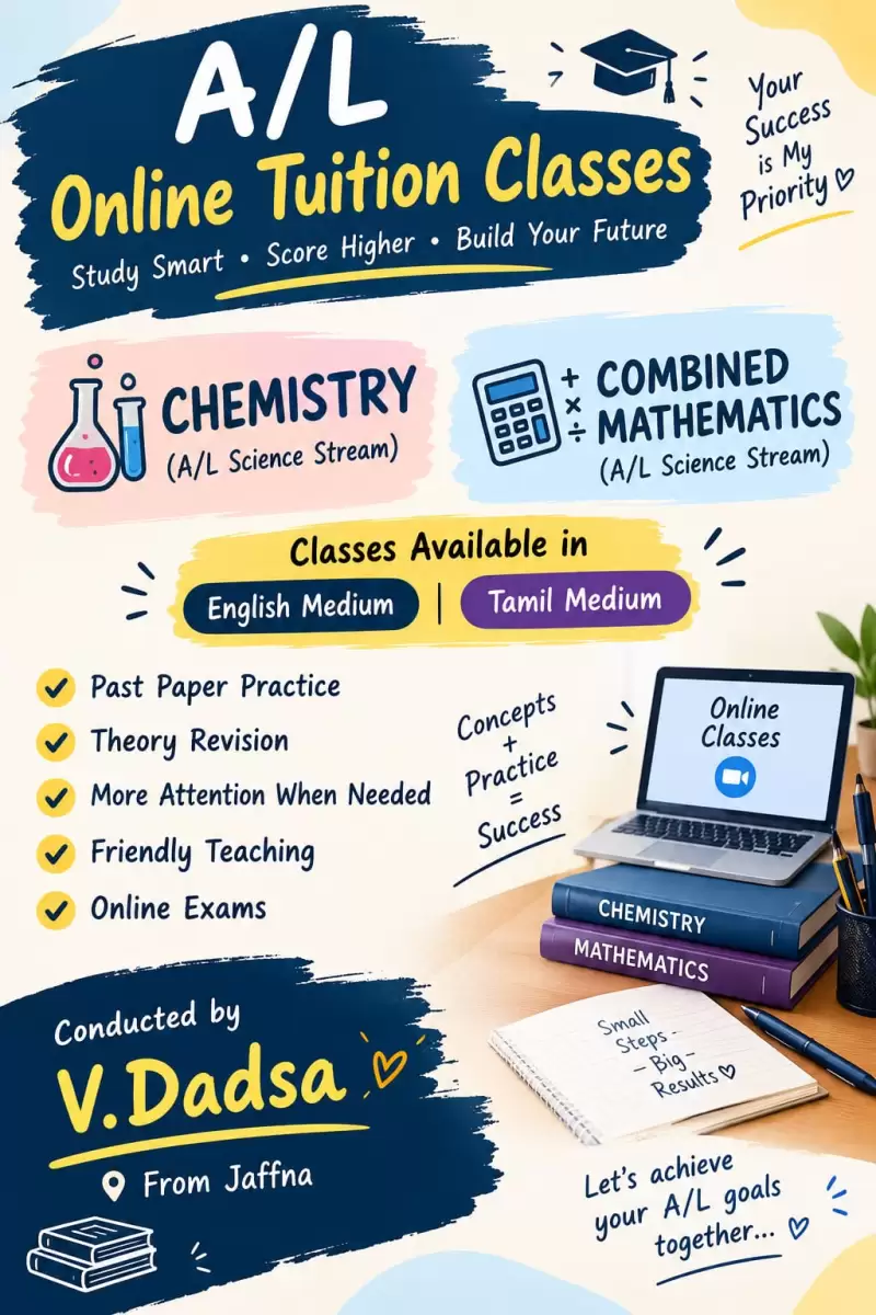 Combined mathematics class for A/L students in English and Tamil medium