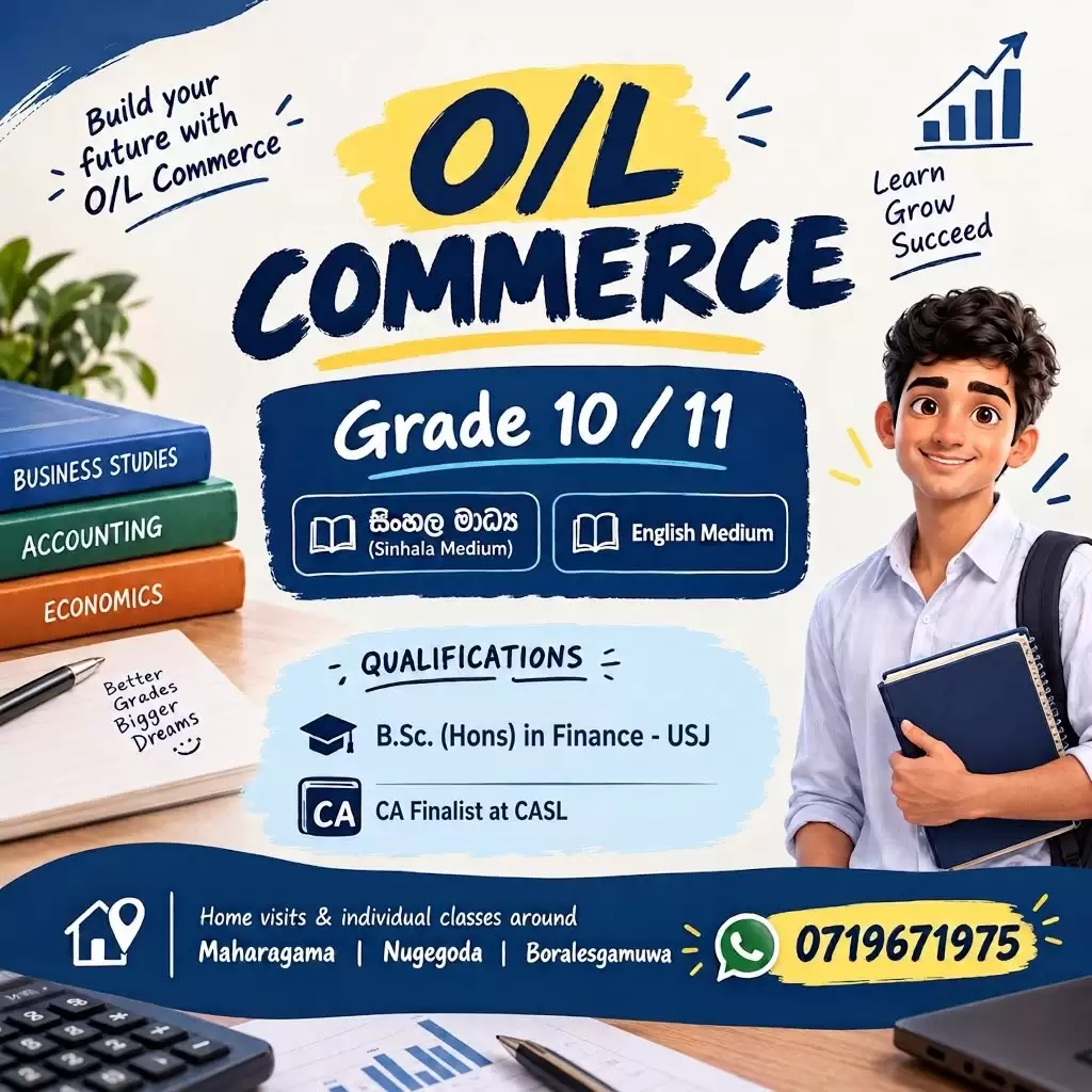 Commerce Classes | 10-11 Grades (Home Visits And Online)