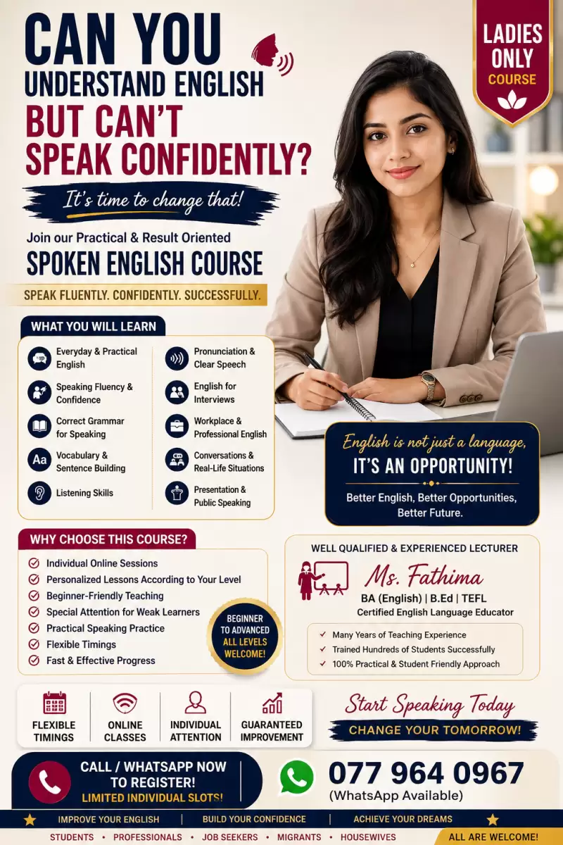 CONFIDENT ENGLISH SPEAKING PROGRAM FOR LADIES