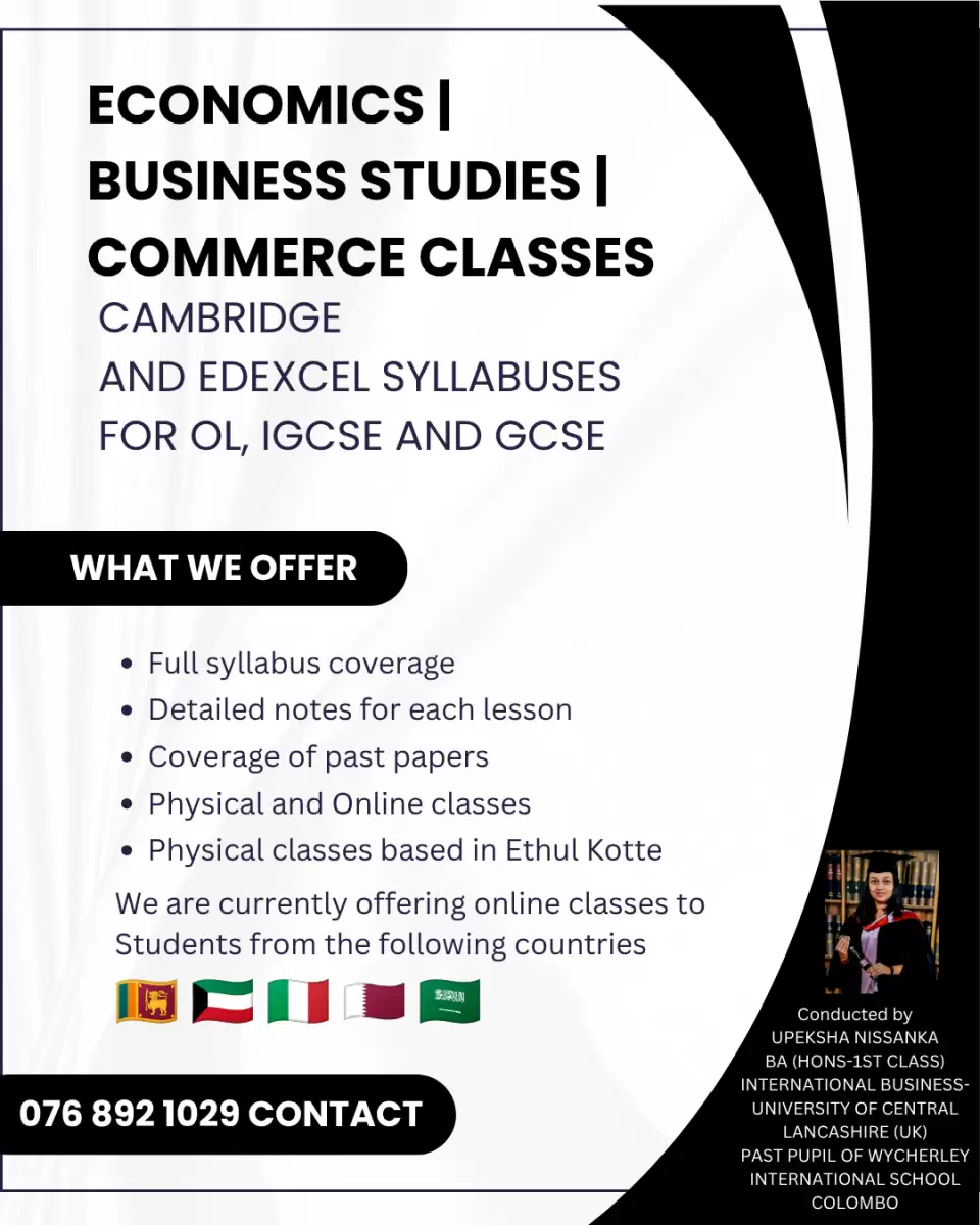 Economics , Business Studies and Commerce Classes for Edexcel and Cambridge syllabuses