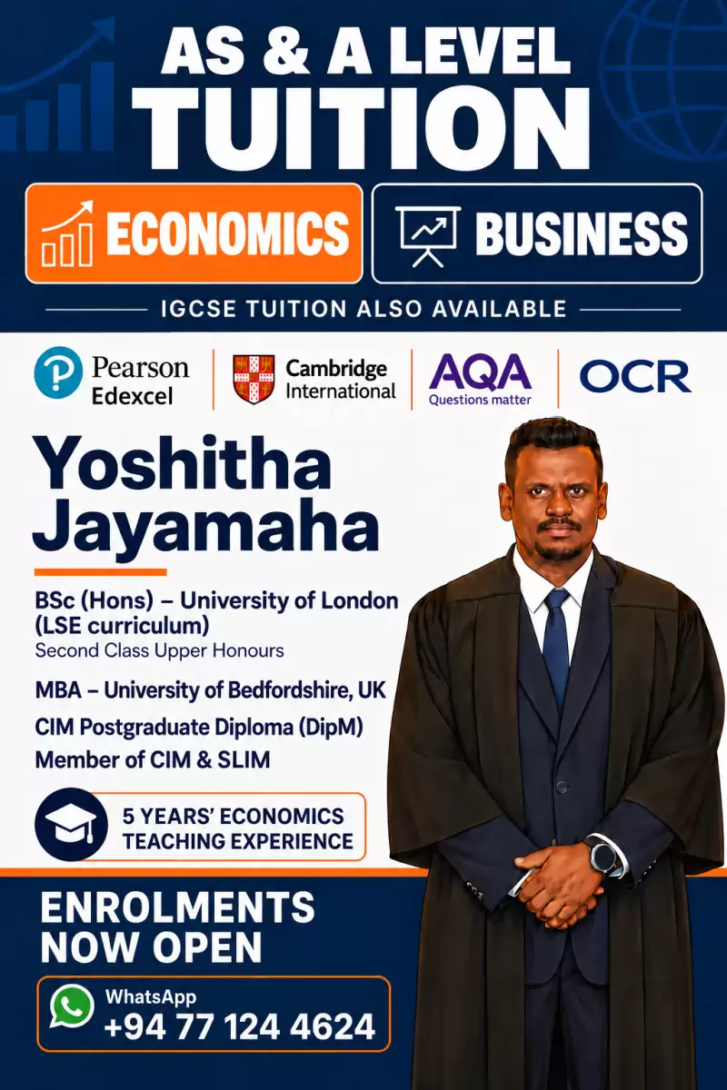 Economics & Business Tuition | London A/L & O/L | Edexcel, Cambridge, AQA & OCR