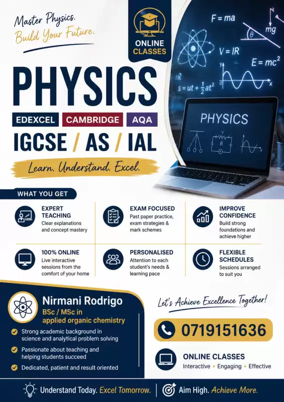 Edexcel / Cambridge / AQA Physics classes ONLINE