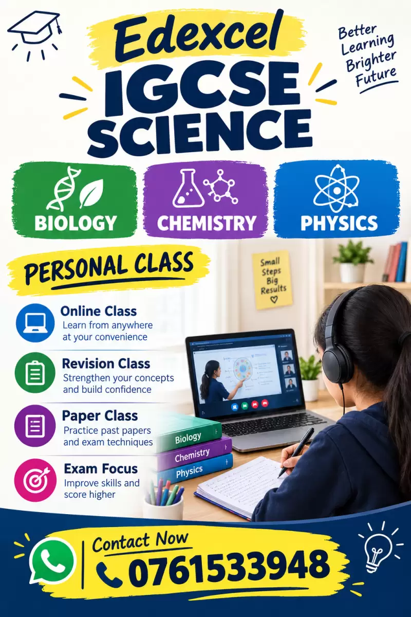 Edexcel IGCSE science class available ( online )