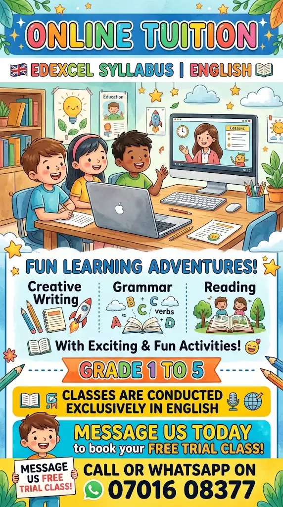 Edexcel syllabus English for Grade 1 to 5