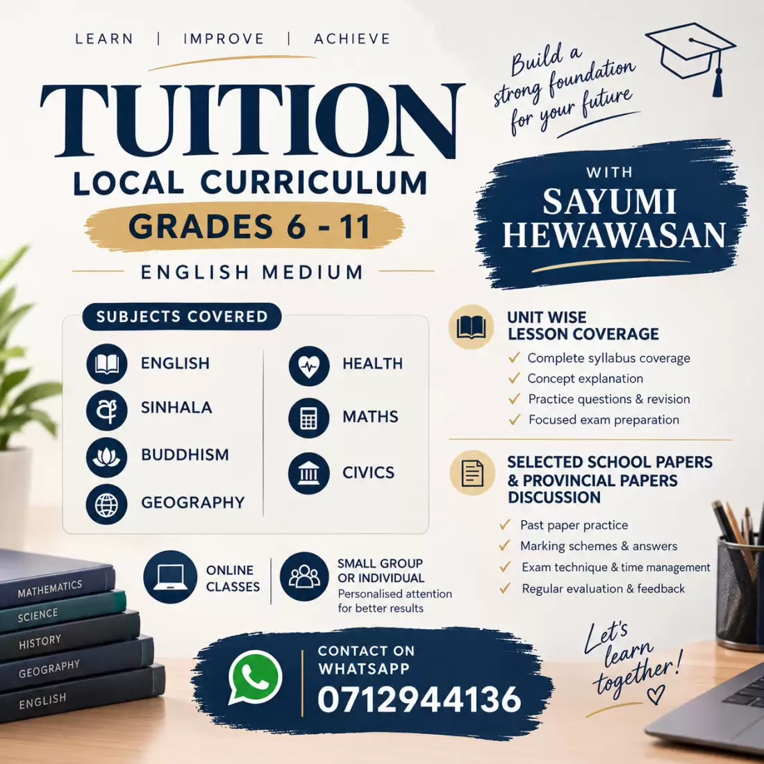 EM tuition for grade 6 - 11