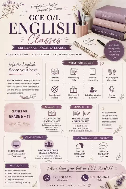 English classes for grade 6-11