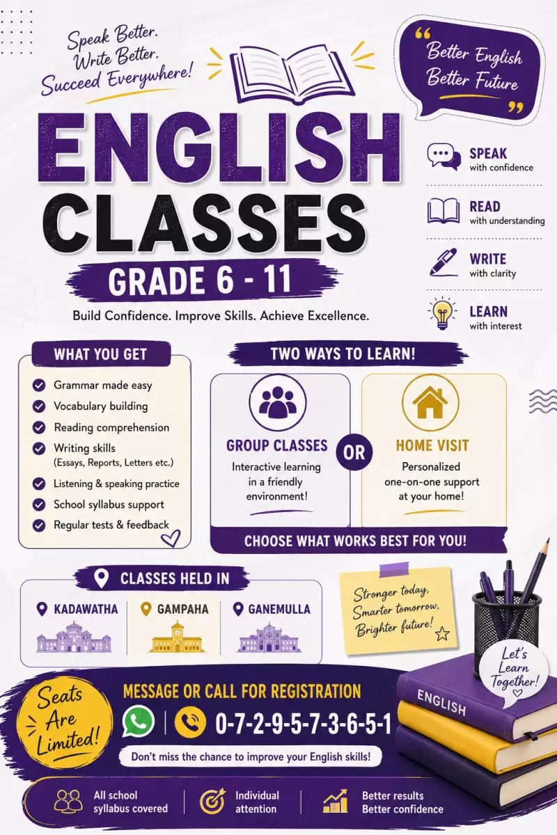 English Classes Grade 6-11