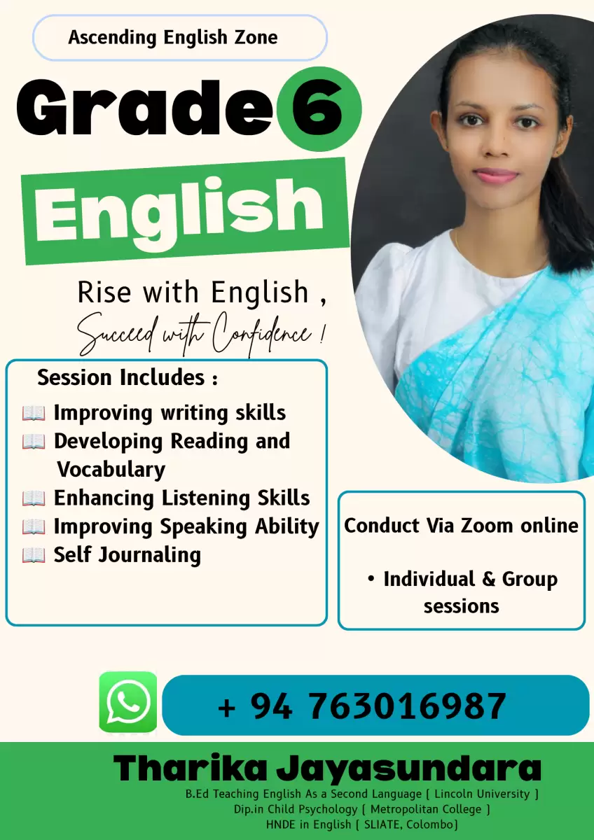 English Grade 6 - 5න් 6ට යන දරුවන් සදහා
