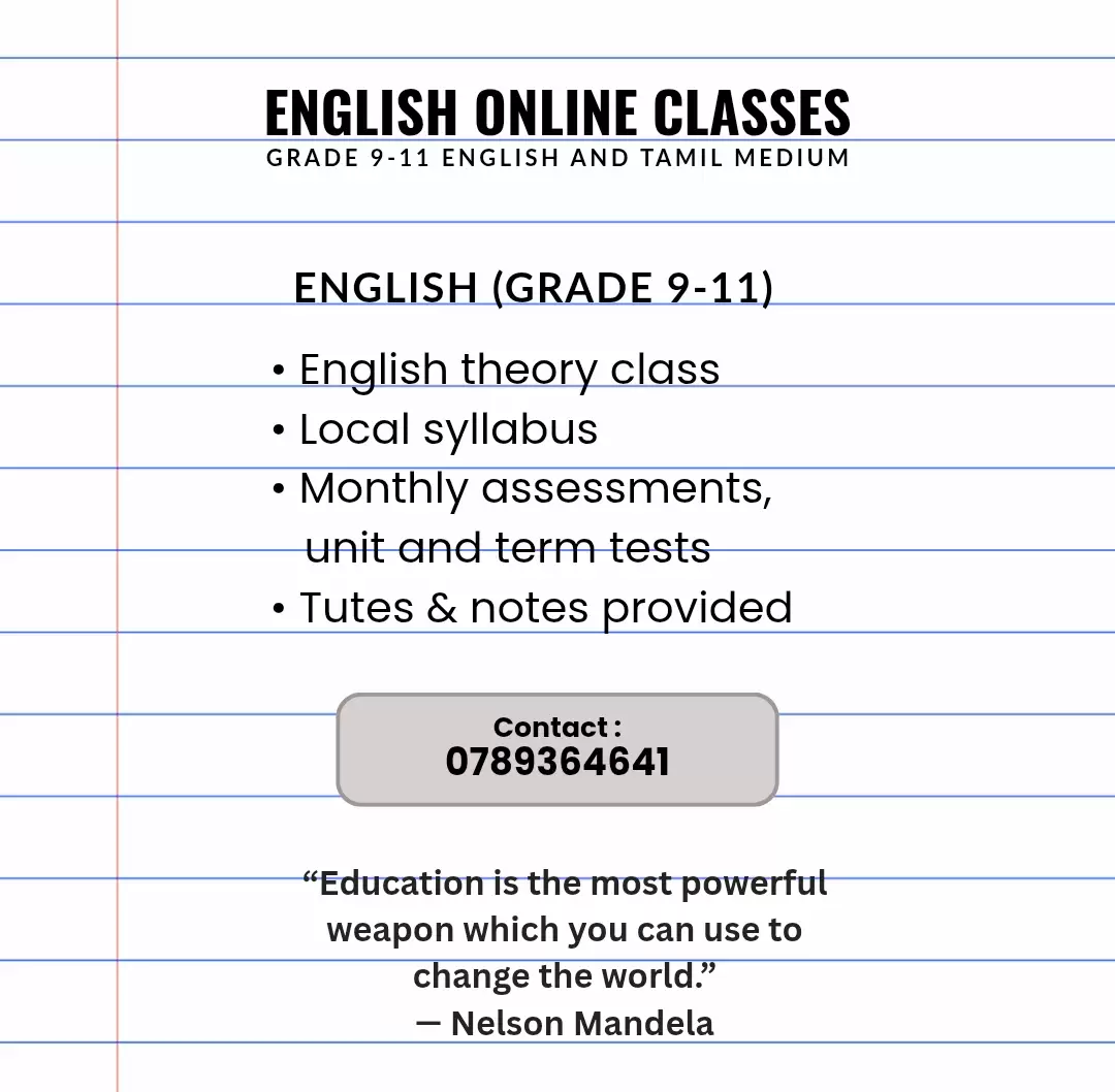ENGLISH & ICT ONLINE CLASSES (9-11)