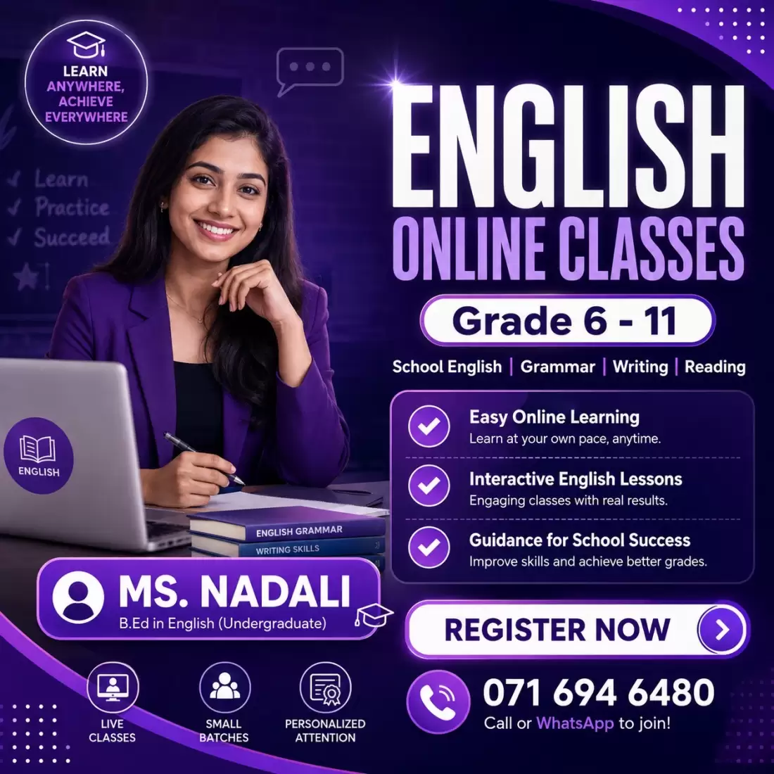 ENGLISH LANGUAGE CLASSES | Grade 6-11
