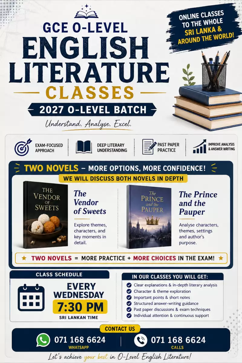 English literature for 2027 O/L