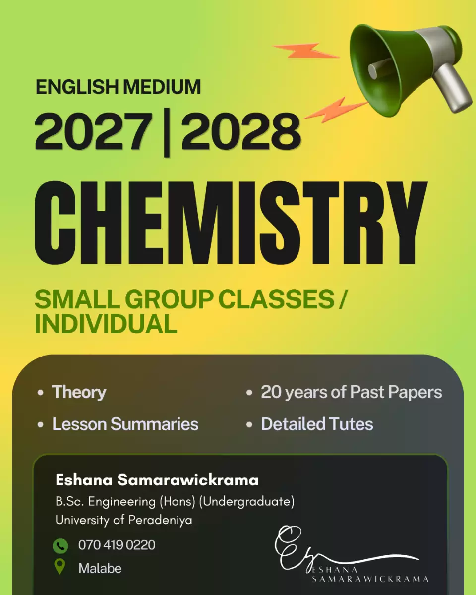 ENGLISH MEDIUM CHEMISTRY CLASS