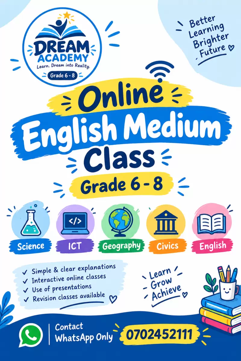 English Medium Online Class Grade 6-8.