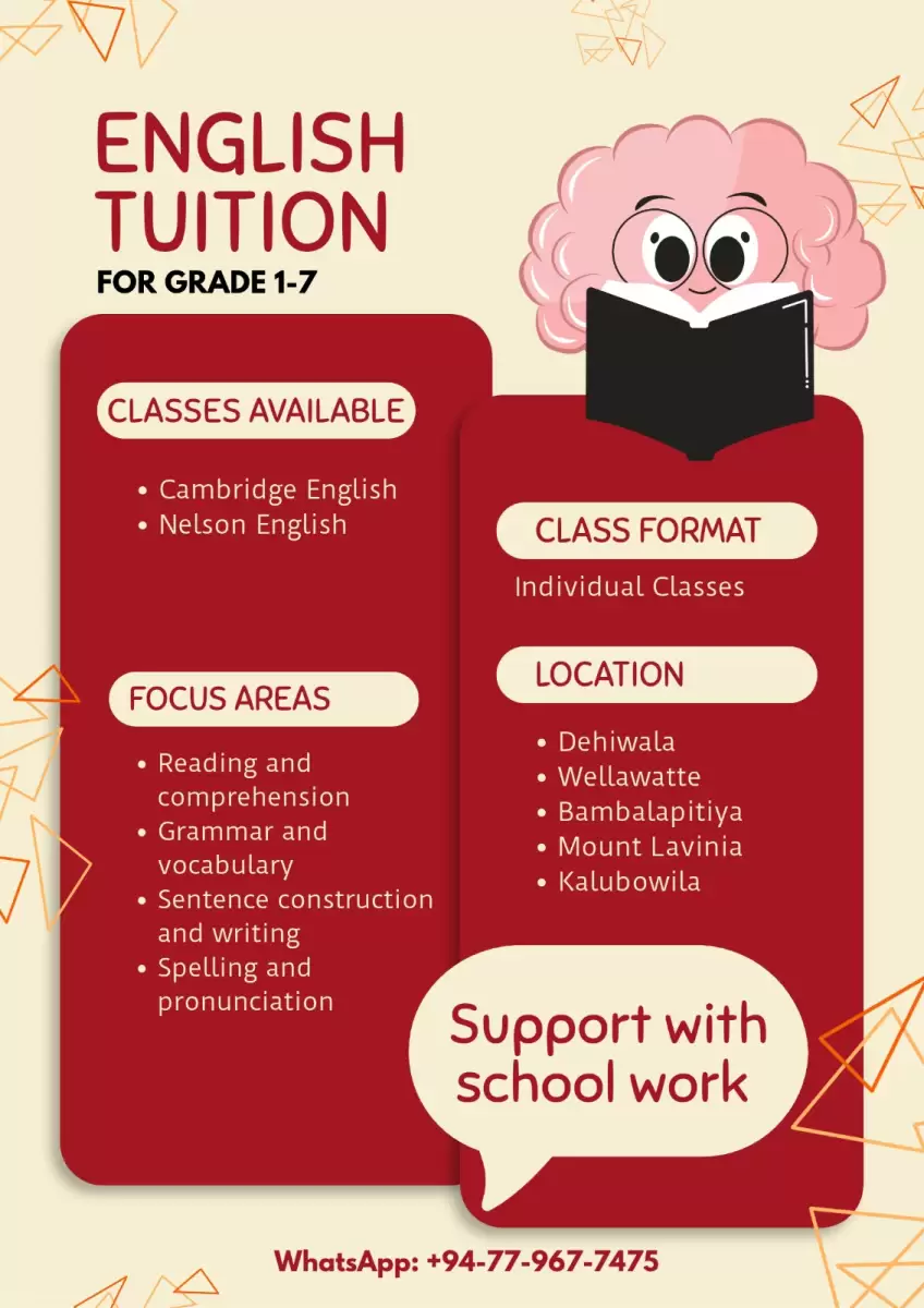 English Tuition for grade 1-7