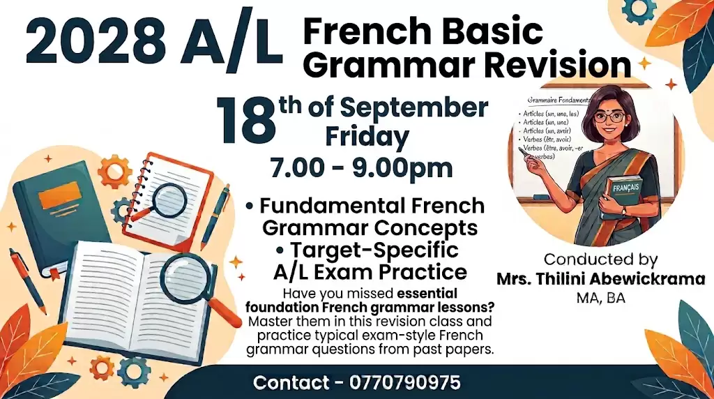 French 2028 A/L Basic Grammar Revision