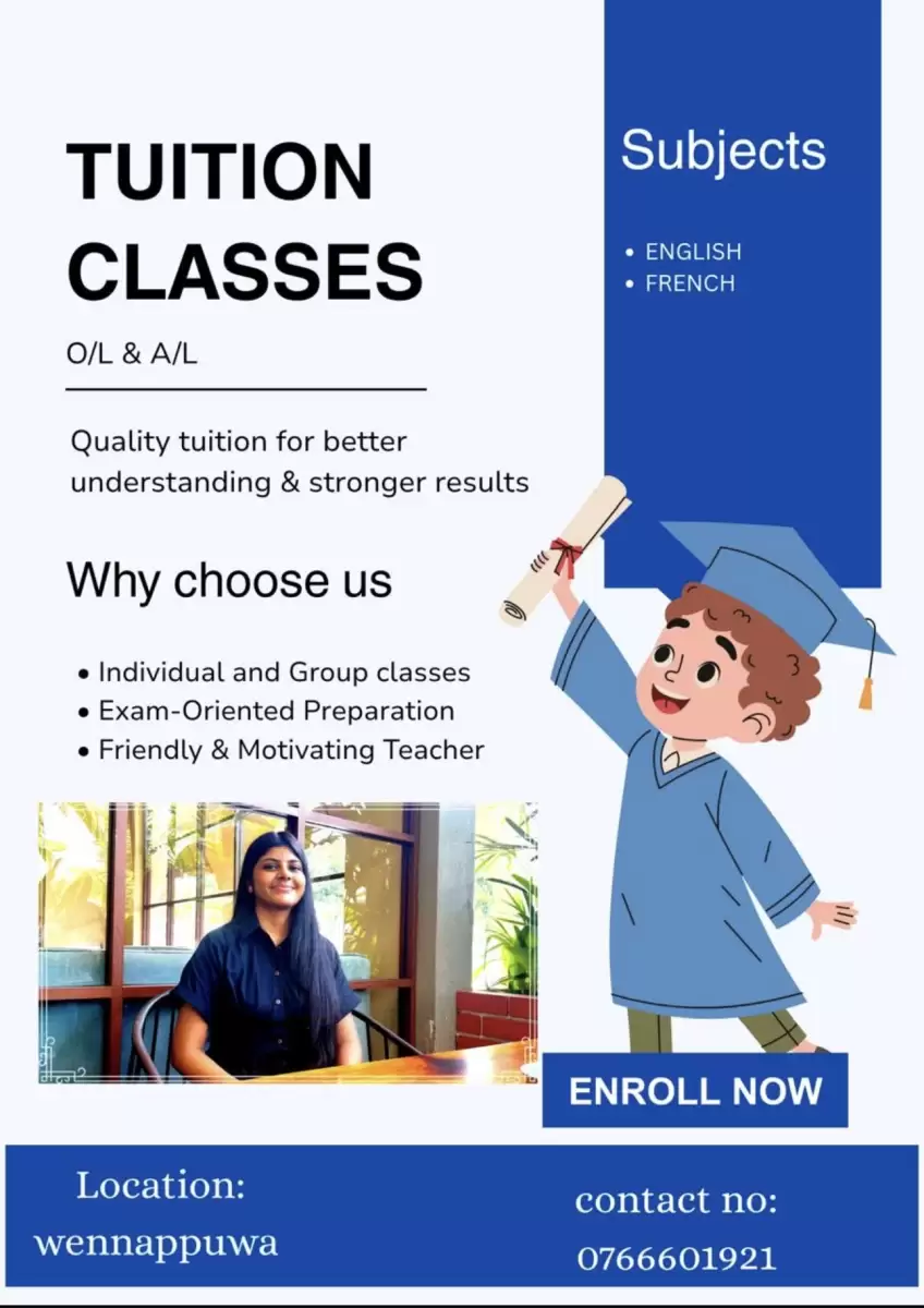 French & English classes for O/L and A/L students