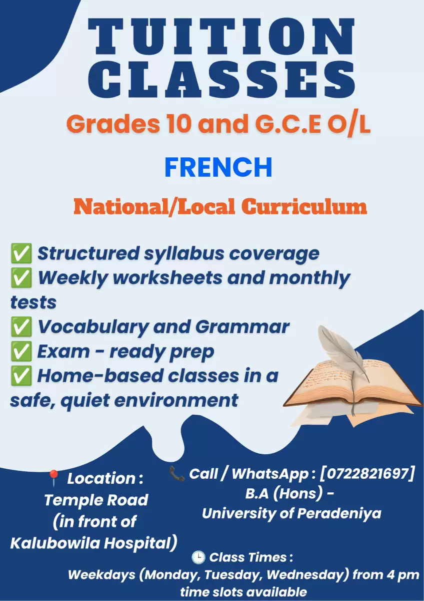 French Grades 10 and G.C.E O/L
