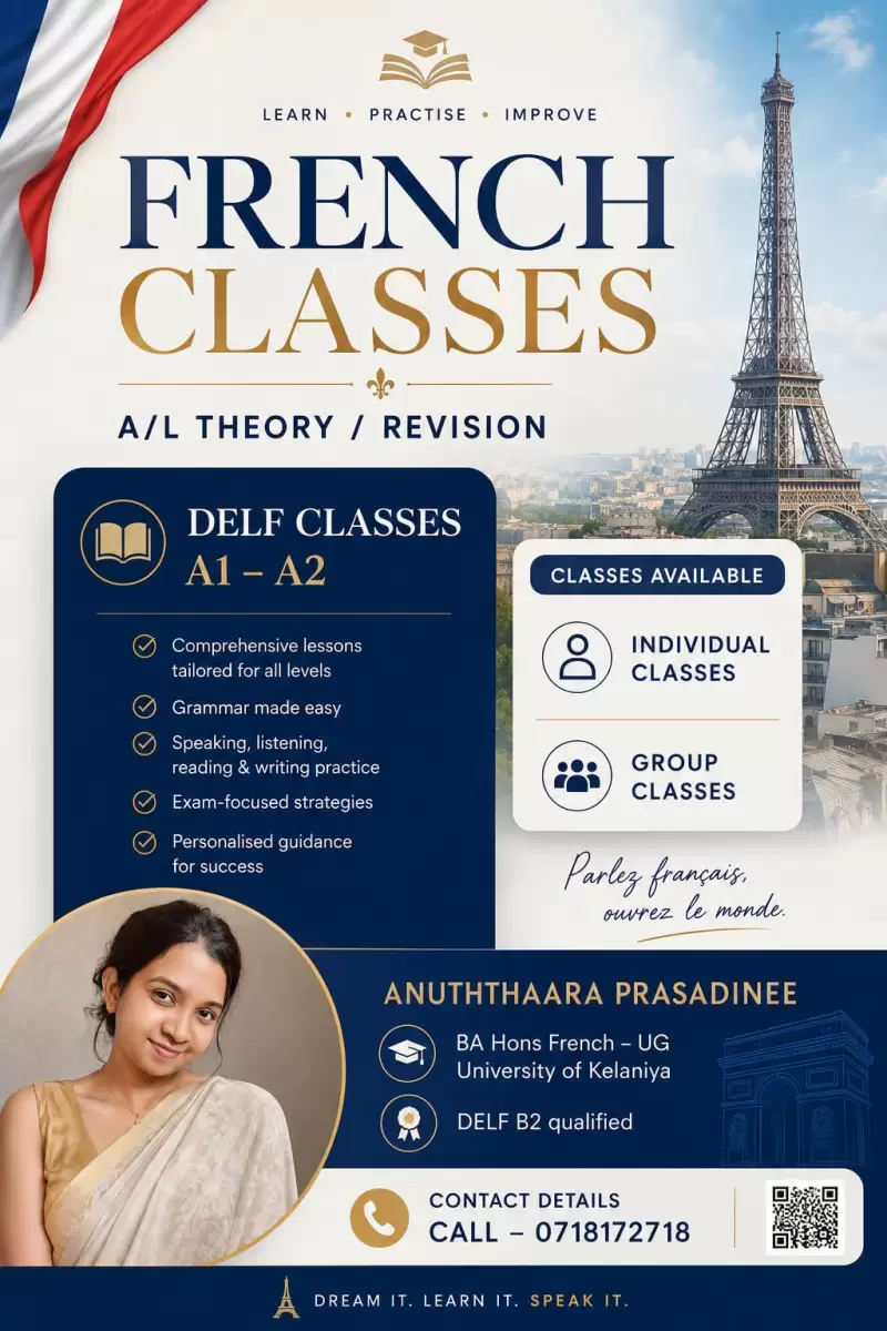 French Language Classes - A/L Theory / Revision