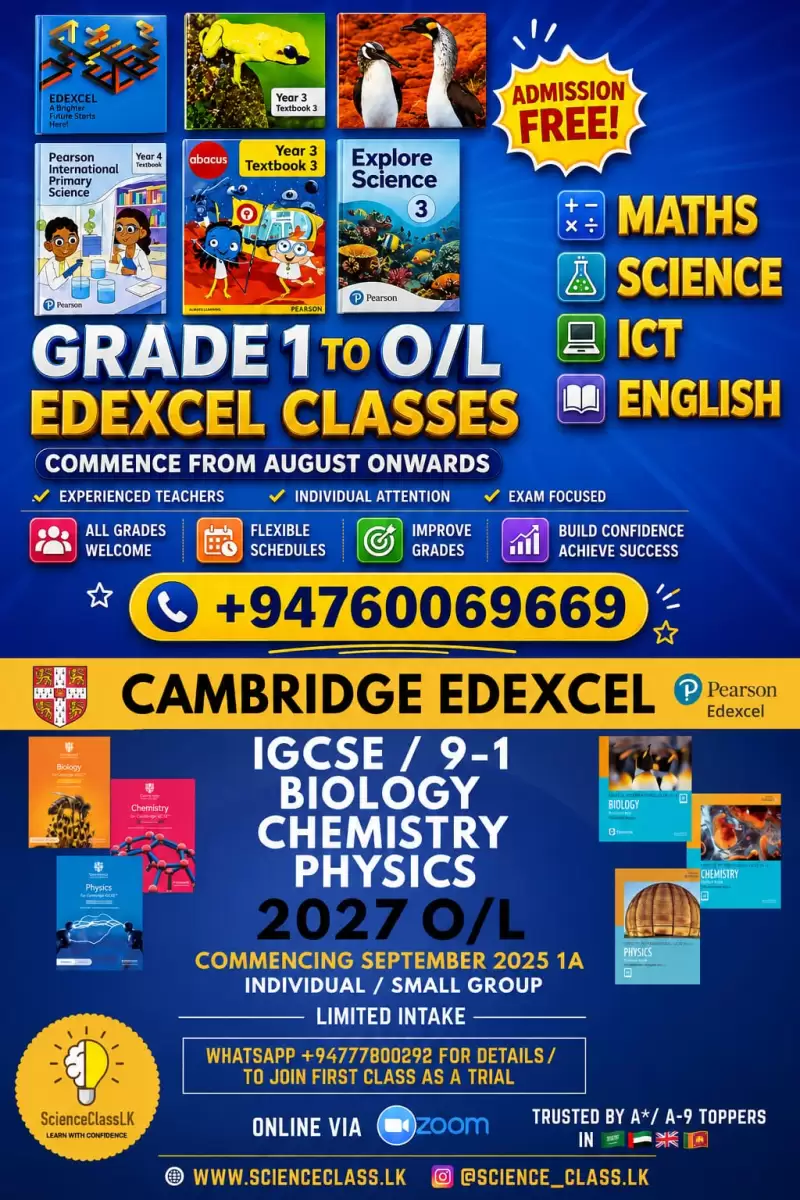 FROM GRADE 1 TO O/L — BUILD STRONG FOUNDATIONS, AIM HIGH & ACHIEVE MORE! 🚀 Cambridge & Edexcel Classes