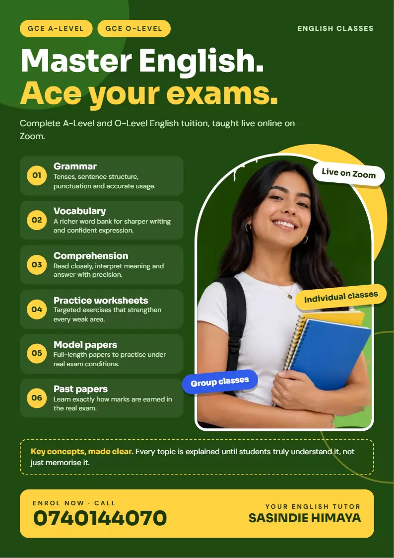 GCE A-Level or O-Level English