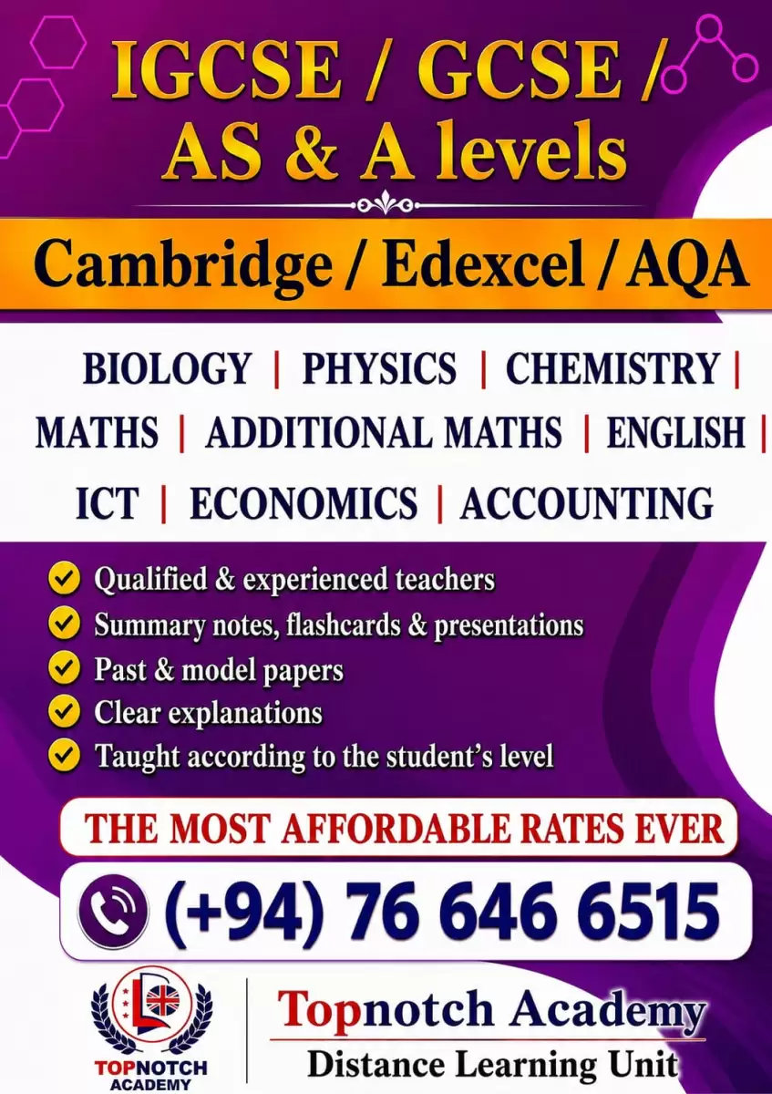 GCSE/IGCSE O/A LEVEL CLASSES
