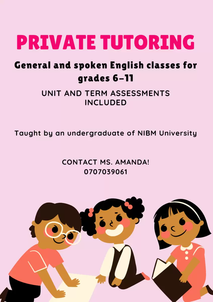 General and spoken English classes for grades 6-11