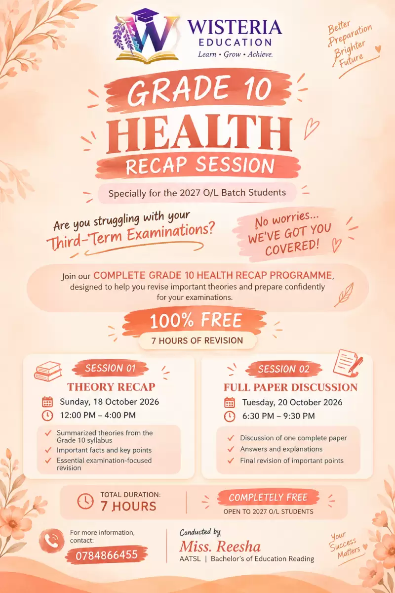 Gr 10 Health Recap sessions