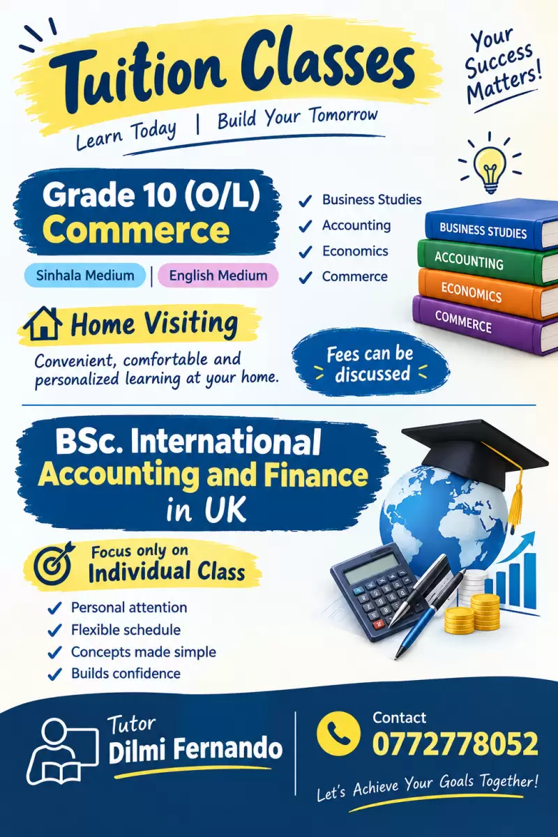 Grade 10 O/L Commerce Tuition Classes