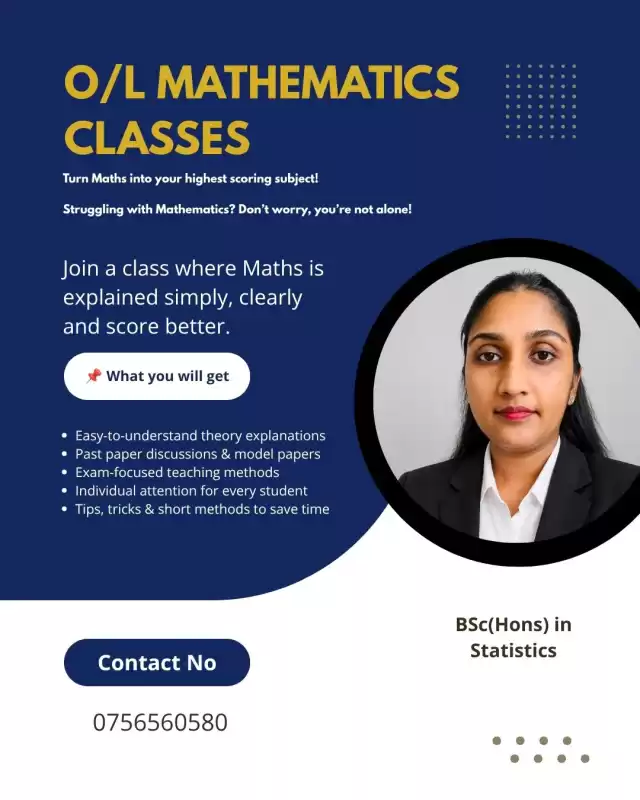 Grade 6-10 Mathematics Classes (Both English & Sinhala )