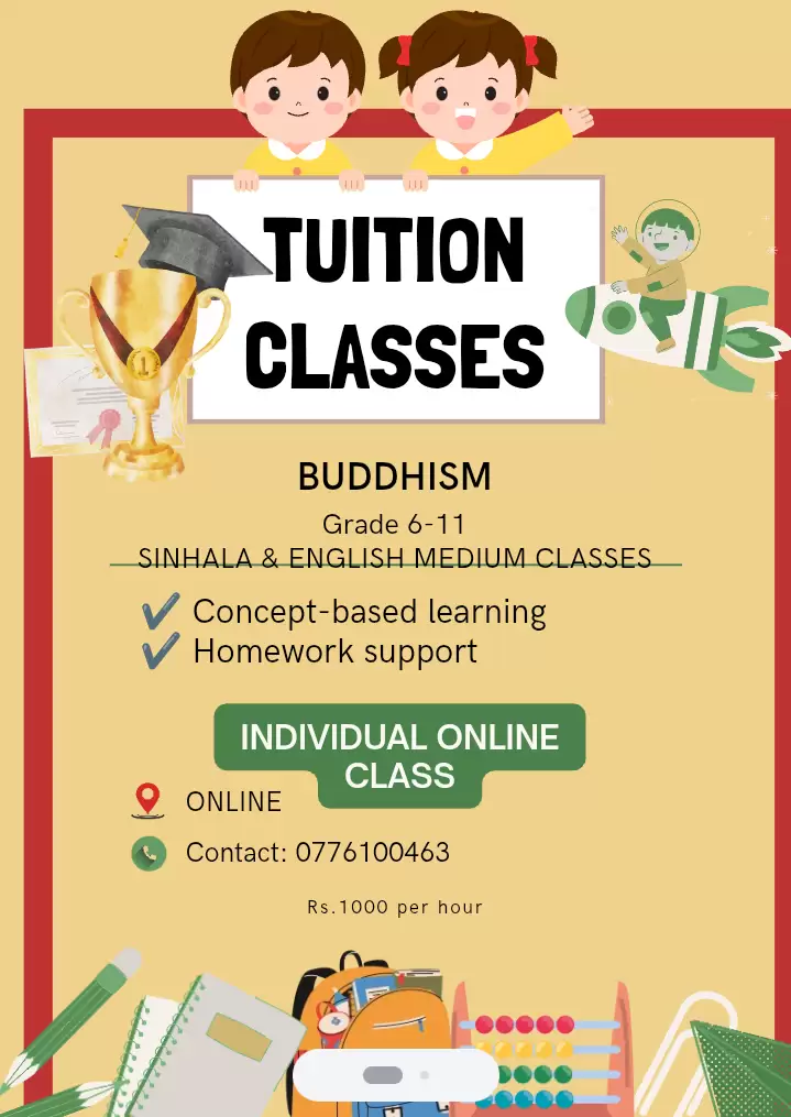 GRADE 6-11 BUDDHISM ENGLISH MEDIUM & SINHALA MEDIUM CLASSES