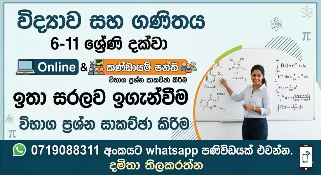 Grade 6-11 science and mathematics - online and home visit sinhala medium