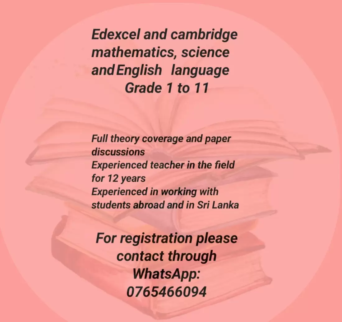 GRADE 6 TO 11 EDEXCEL AND LOCAL SYLLABUS ENGLISH MEDIUM MATHEMATICS, SCEINCE AND ENGLISH