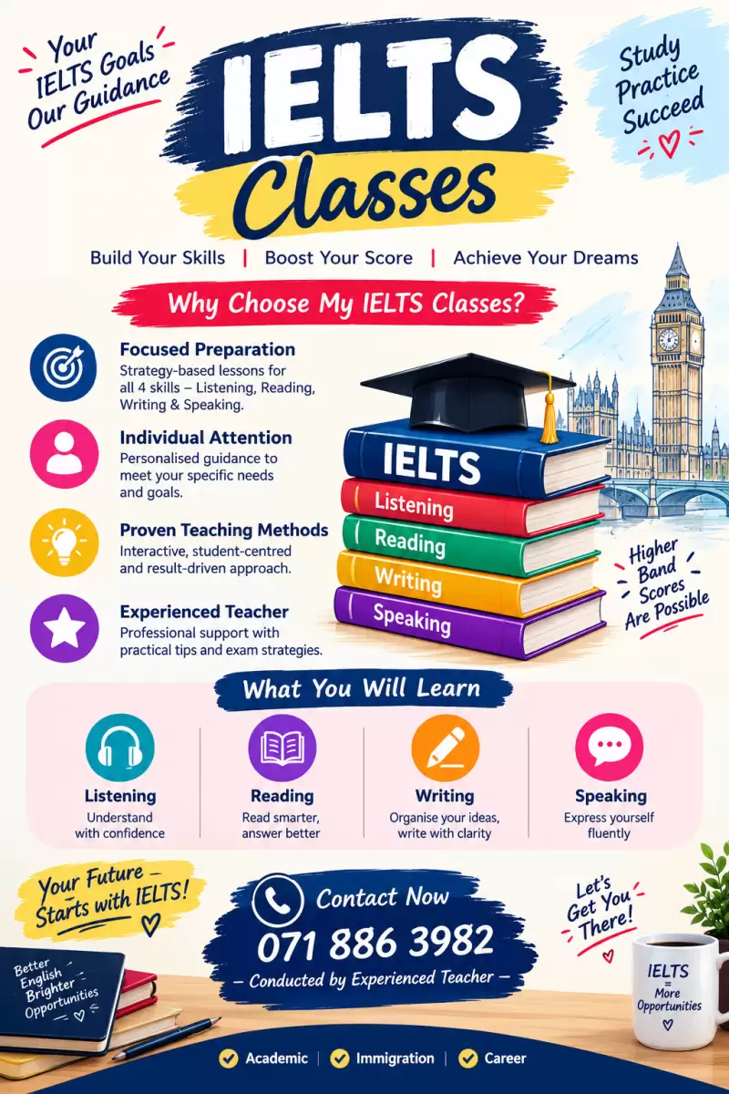 IELTS CLASSES Build Your Skills. Boost Your Confidence. Achieve Your Goals.